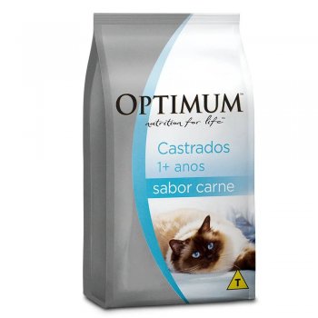 RAÇÃO OPTIMUM DRY CAT ADULTOS CASTRADOS CARNE 1 KG